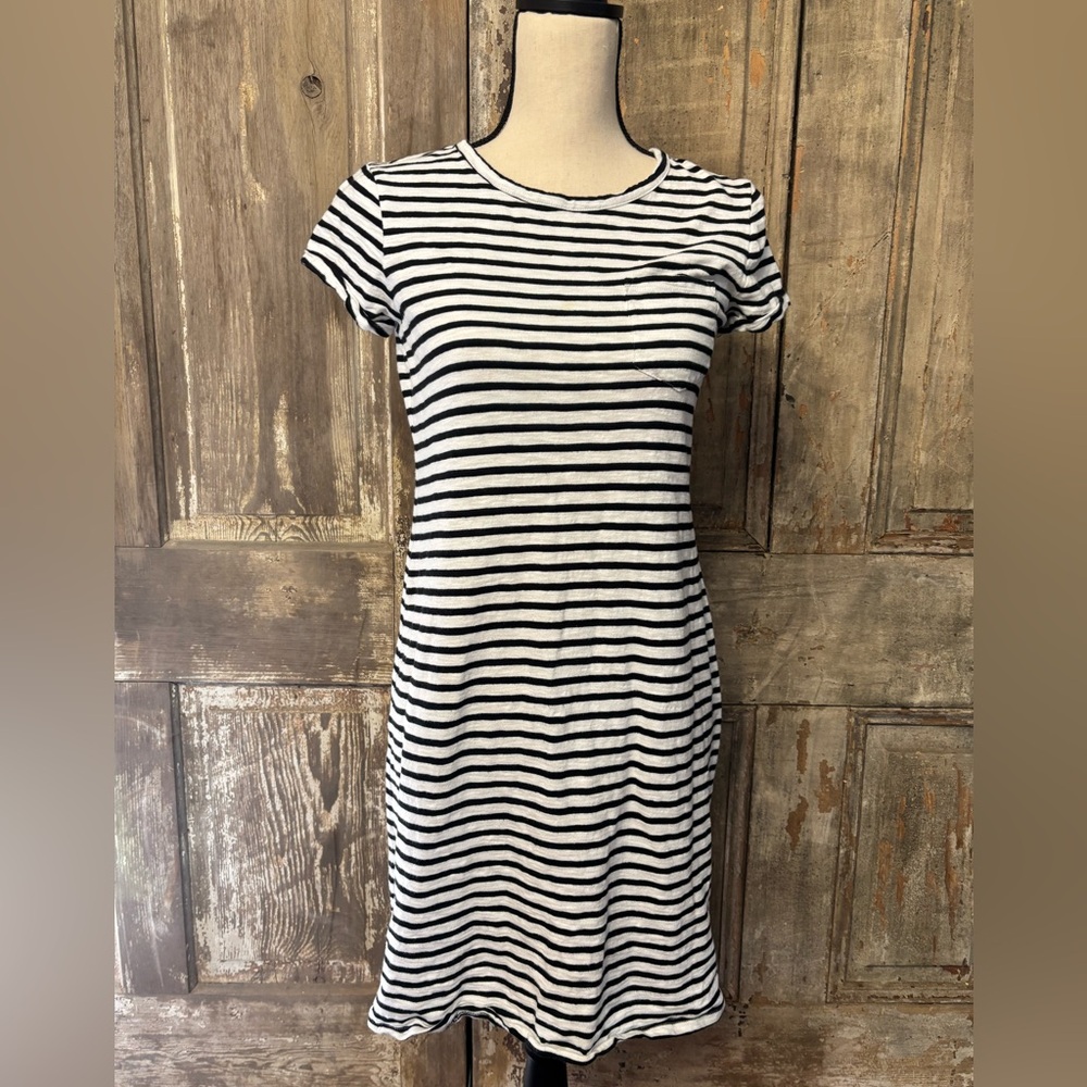 ⭕️GAP Monochrome Striped Apparel Summer T-shirt dress